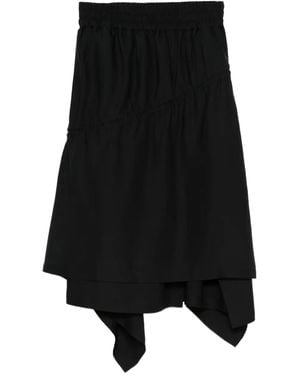 Y-3 Asymmetrical Skirt With Flowing Design - Black