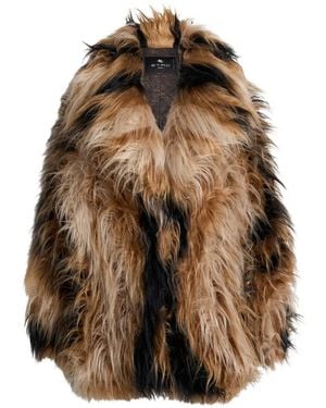 Etro Alpaca-Wool Coat - Brown