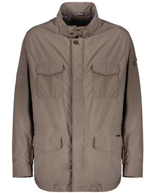 Moorer High-Neck Multi-Pocket Jacket - Brown