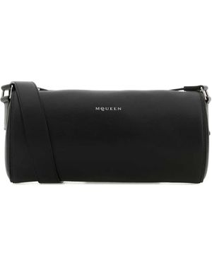 McQueen Roller Leather Shoulder Bag - ブラック