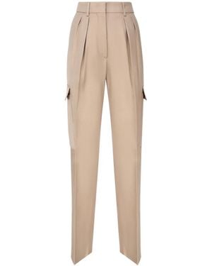 Sportmax Pleat-Detail Cargo Trousers - Natural
