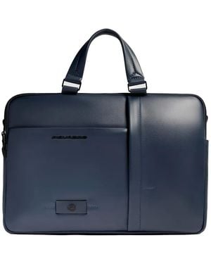 Piquadro Top Handle Laptop Bag - Blue