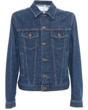 Jacob Cohen Tailored Denim Trucker Jacket With Branded Patch - Blue