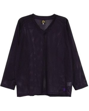 Needles Raschel-Knitted T-Shirt - Blue
