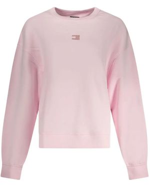 Tommy Hilfiger Crew Neck Logo-Patch Sweatshirt - Pink