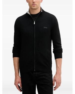 Guess Zip-neck logo sweater - Schwarz