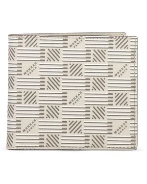 Moreau Signature-pattern bi-fold wallet - Neutro