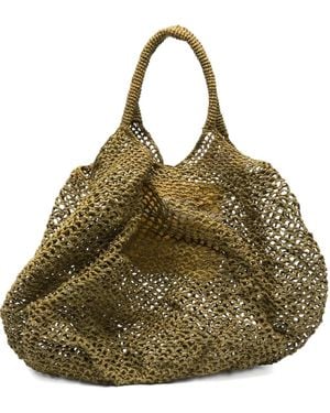 Sans Arcidet Mamabe Raffia Net-weave Tote Bag - メタリック