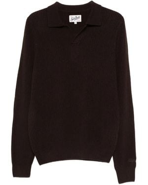 MC2 Saint Barth Ribbed Collared Jumper - Black