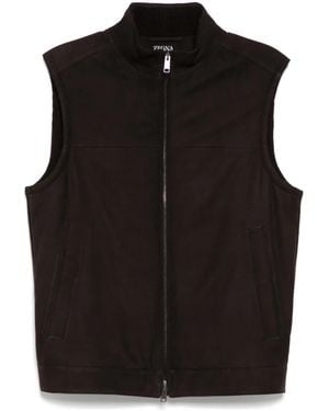 ZEGNA Suede Vest - Black