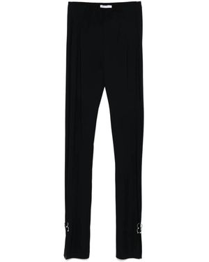 Patrizia Pepe Piercing-Detail Straight-Leg Trousers - Black
