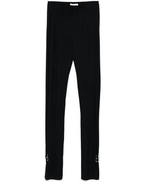 Patrizia Pepe Piercing-Detail Straight-Leg Trousers - Black