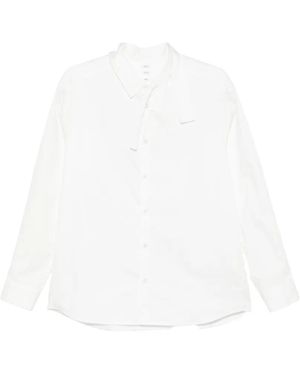 Post Archive Faction PAF Asymmetric-Collar Long-Sleeve Shirt - White