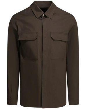 Rick Owens Webbing-Strap Flap-Pocket Shirt Jacket - Brown