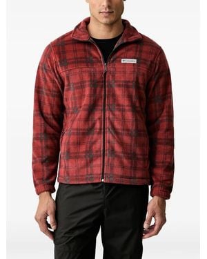 Columbia Steens Mountain Check-Print Zip-Up Sweater - Red