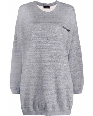 DSquared² Logo-Print Sweater Dress - Grey