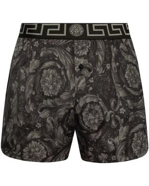 Versace Pantalones cortos de pijama Barocco - Gris