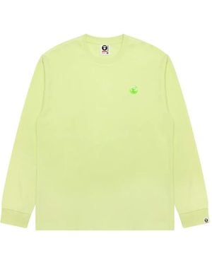 Aape By A Bathing Ape Logo-Detail Long-Sleeved T-Shirt - Yellow
