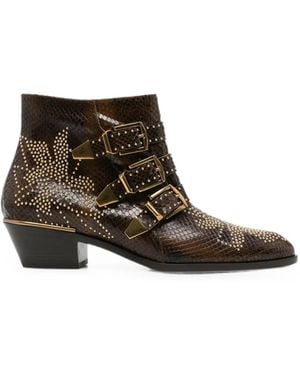 Chloé Susanna Studded-Embellished Boots - Brown