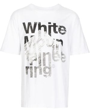 White Mountaineering Logo-Print Cotton T-Shirt - White