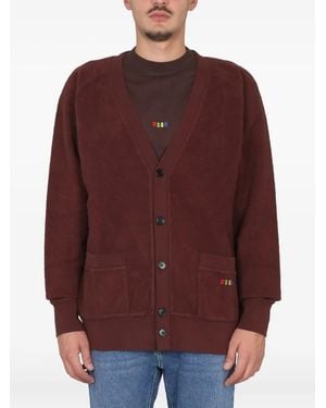 MSGM Cardigan En Coton - Rouge