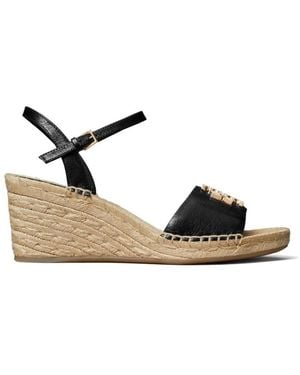 Tory Burch Eleanor Wedge Espadrilles - Black