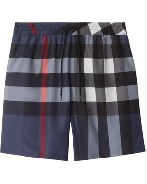 Burberry Geruite Zwembroek - Blauw