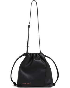 Marni レザーショルダーバッグ - ブラック