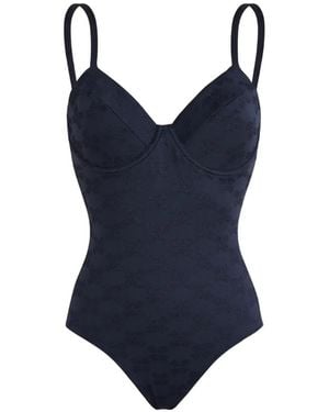 Vilebrequin Costume Da Bagno A Fiori Jacquard - Blu