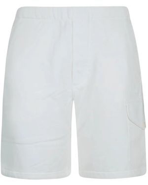 C.P. Company Elasticated-Waistband Cargo Shorts - White