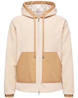 Moncler Hoodie Met Rits - Naturel