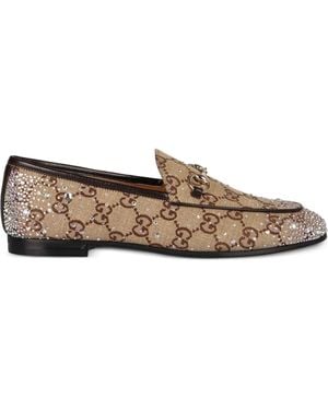 Gucci Gg-Pattern Loafers - Brown