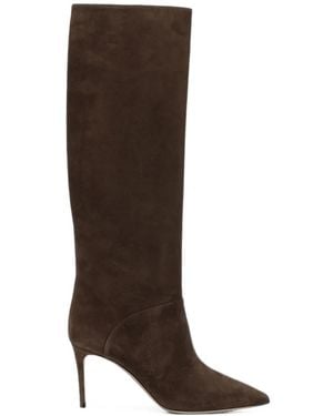Casadei Blade Suede Pointed-Toe Boots - Brown