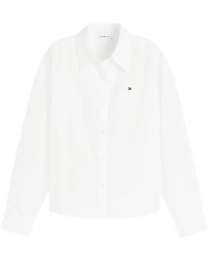 Tommy Hilfiger Logo-Embroidered Shirt - White