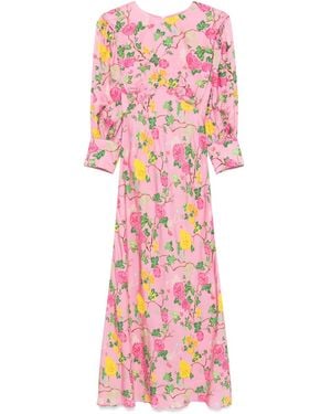 Nissa Printed Midi Dress - Pink