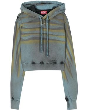 DIESEL ‘F-Slimmy-Hood-Whisk’ Cropped Hoodie, ' - Green
