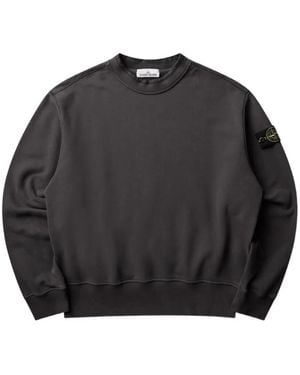 Stone Island Sudadera 6100022 De Algodón Orgánico Cepillado Y Vellón - Negro