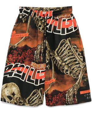 LỰU ĐẠN Shorts Met Grafische Print - Rood