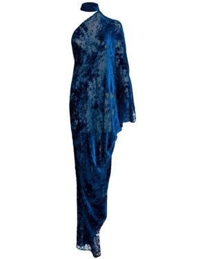 Silvia Tcherassi Anya One-Shoulder Maxi Dress - Blue