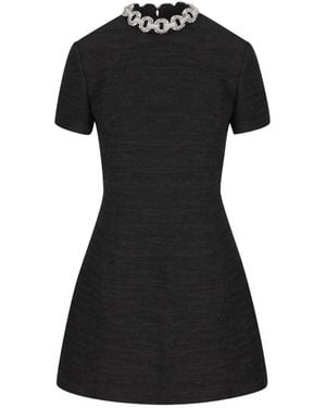 Valentino Garavani Robe Courte À Ornements En Cristal - Black