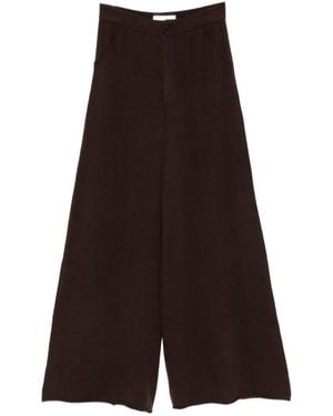 ELY ELY Wide-Leg Knit Trousers - Brown