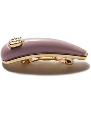 ヘアアクセサリー Miu Miu Crochet Hair Clip Miu Miu Crochet Hair Clip in Metallic | Lyst