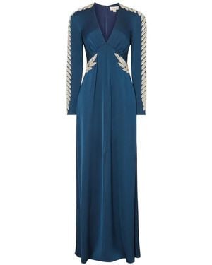 Temperley London Vine Long-Sleeve Maxi Dress - Blue