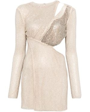 Self-Portrait Robe Courte À Découpes - Neutre