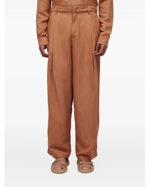 Osklen Pleated Linen Pants - Brown