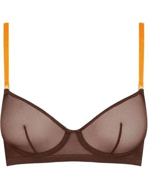 Maison Close Corps À Corps Mesh Underwired Bra - Brown