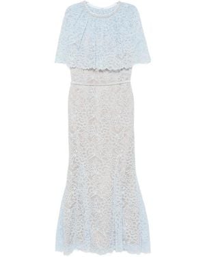Self-Portrait Lace-Detail Embellished Midi Dress - White