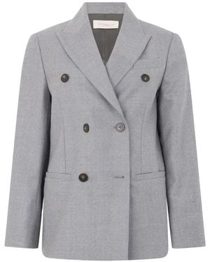 Slowear Double-Breasted Peaked-Lapel Jacket - Gray
