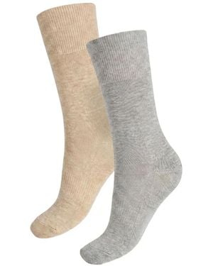 Wolford Set Aus Zwei Socken Mit Frottee-Einsätzen Und Gerippten Bündchen - Weiß