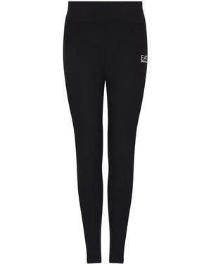EA7 Logo-Print Leggings - Black